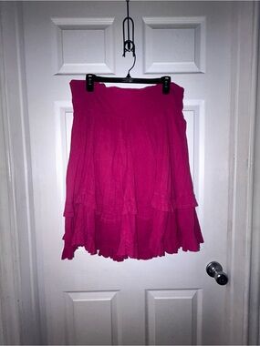 Vintage Odille (Anthropologie) Red-Fuchsia Tiered Salsa Dance Skirt *note*